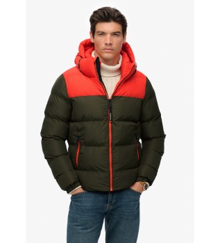 Barvna puffer jakna Colourblock siva