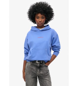 Loose hooded sweatshirt with City logo blue