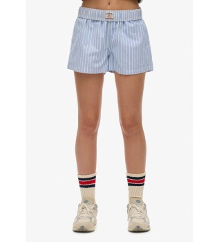 Pantaloncini elastici a righe blu