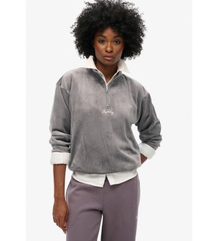 Sudadera Country Club de terciopelo gris