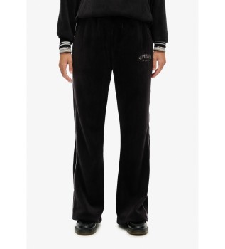 Country Club Velour Straight Trousers sort