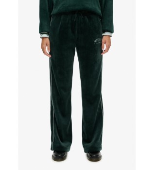 Country Club Velour Straight Trousers grn