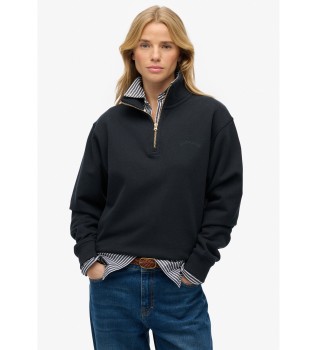 Felpa Essential Logo Emb Half Zip blu marino