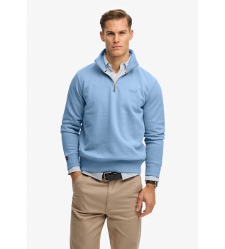 Essentieel half sweatshirt blauw