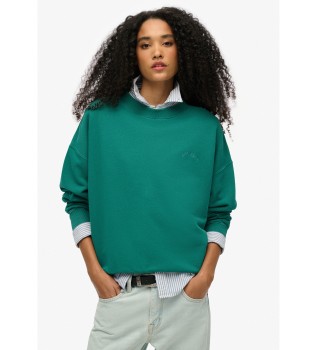 Essential Logo Oversized Crew Sweatshirt zelena