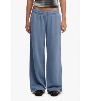 Pantalón Jogger Essential Logo Wide Leg azul