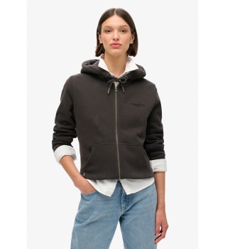 Essentieel Logo Zip Sweatshirt zwart