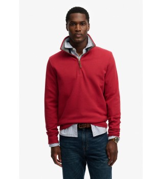 Sudadera Essential Pique Half Zip rojo