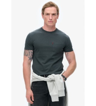 Essentieel T-shirt met zwart gewassen zak