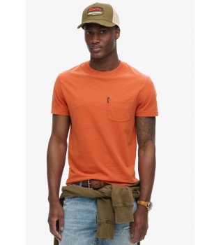 Essentieel gewassen zak T-shirt oranje