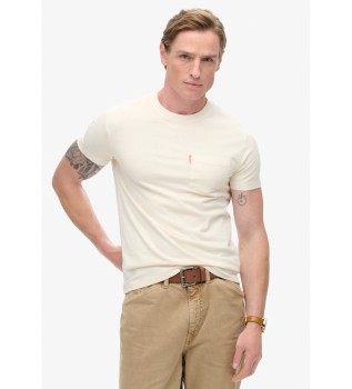 Essential Washed Pocket T-shirt blanc