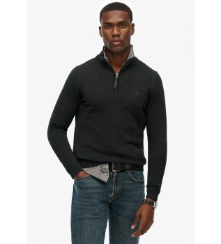 Camisola com meio fecho Essentials preta