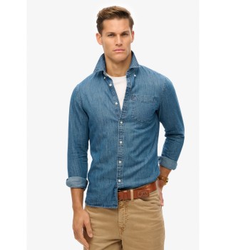 Camicia in denim blu essenziale