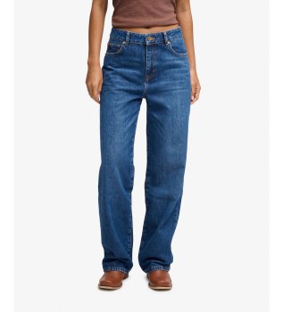 High Rise Wide Leg Blue Jeans