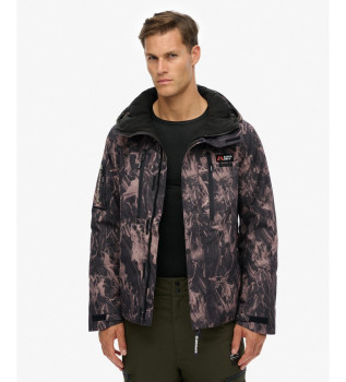 Ski shell jas bruin, zwart