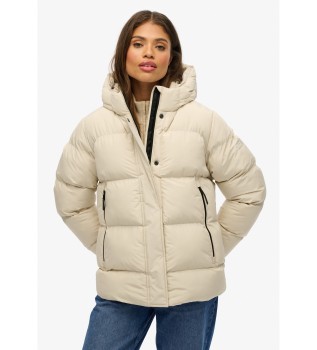 Hooded Jacka 5 Baffle Sports Puffer beige