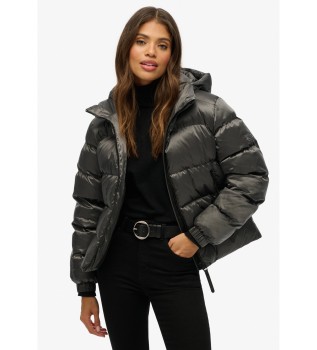 Veste matelassée sportive avec capuche noire
