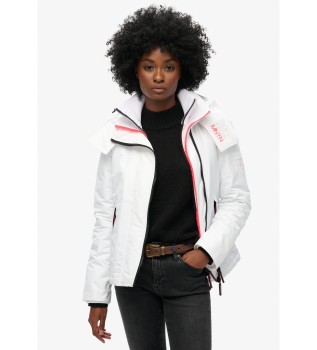 Mountain windbreaker jacket with hood white