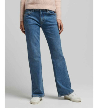 Uitlopende skinny jeans blauw