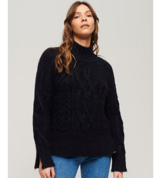 Navy eights knit turtleneck jumper