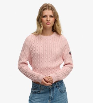 Maglione a Trecce Oversize rosa