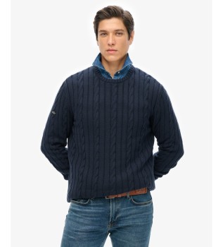 Classic Cable Sweater in Navy
