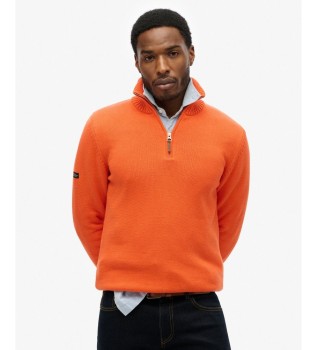 Orange Henley Cotton Classics Jumper