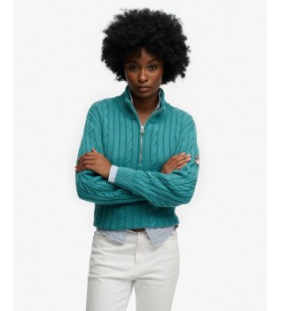 Maglia mezza zip Slouchy verde petrolio