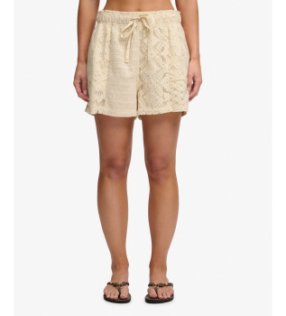 Beige Lace Shorts