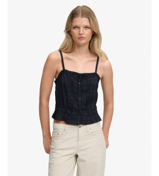 Top camisola encaje marino