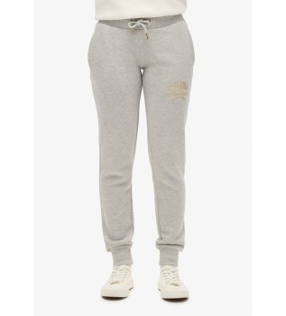 Spodnie jogger z metalicznym logo Luxe szary