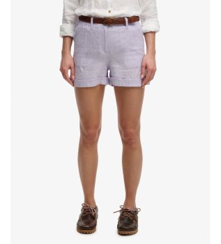 Korte broek Mid Rise Linnen lila