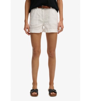 Shorts Mid Rise Linen white