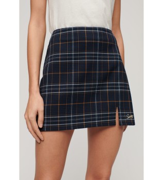 Minigonna a quadri blu scuro