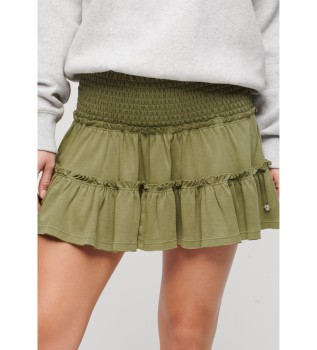 Minigonna in maglia a strati verde