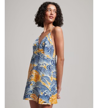 Minivestido de lingerie estampado multicolorido