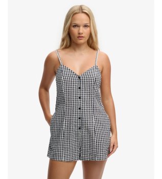 Mono Gingham Cami Marineblau