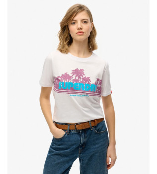 Outdoor Stripe Entspanntes T-Shirt wei