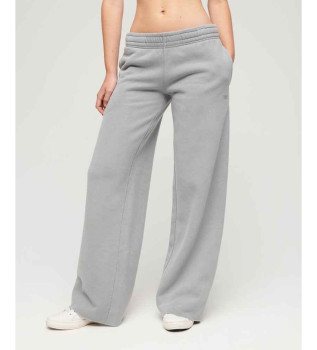 Pantaloni jogger dritti con effetto lavato grigio