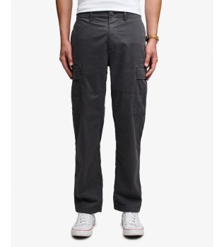 Pantaloni cargo affusolati a vestibilità regolare, neri