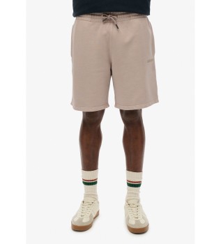 Beige shorts med mikrologo