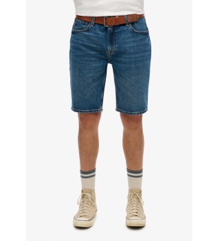 Short droit avec logo Vintage bleu