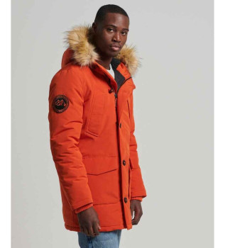 Parka � capuche en fausse fourrure Everest orange