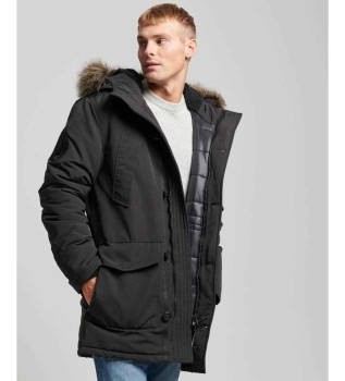 Parka  capuche en fausse fourrure Everest noir