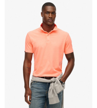 Essential knitted polo shirt coral