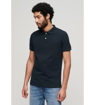 Klassisk navy piqu polo shirt