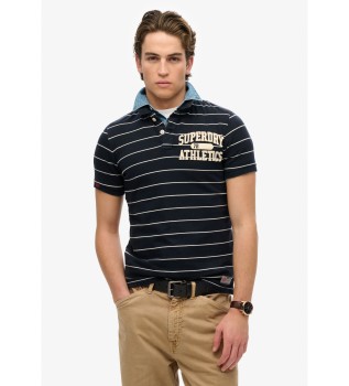 Granatowa koszulka polo Athletic w stylu vintage