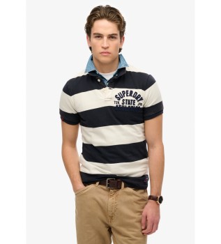 Vintage Athletic navy knitted polo shirt