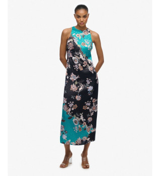 Abito jacquard blu e nero