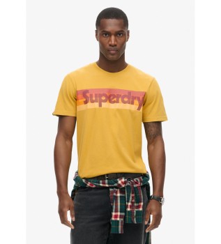 Striped t-shirt with yellow Retro logo